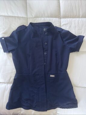 Figs Navy Short-Sleeve Scrub Set
